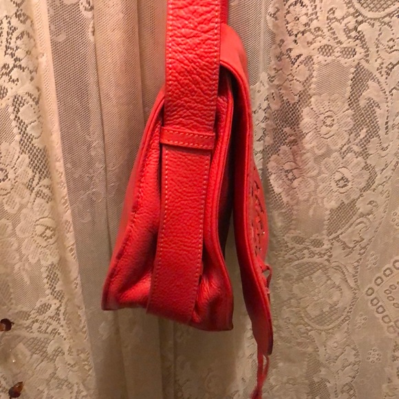 VIOLETA-BEAUTIFUL!CORAL LTHR LONG SHOULDER STRAP - Picture 8 of 10